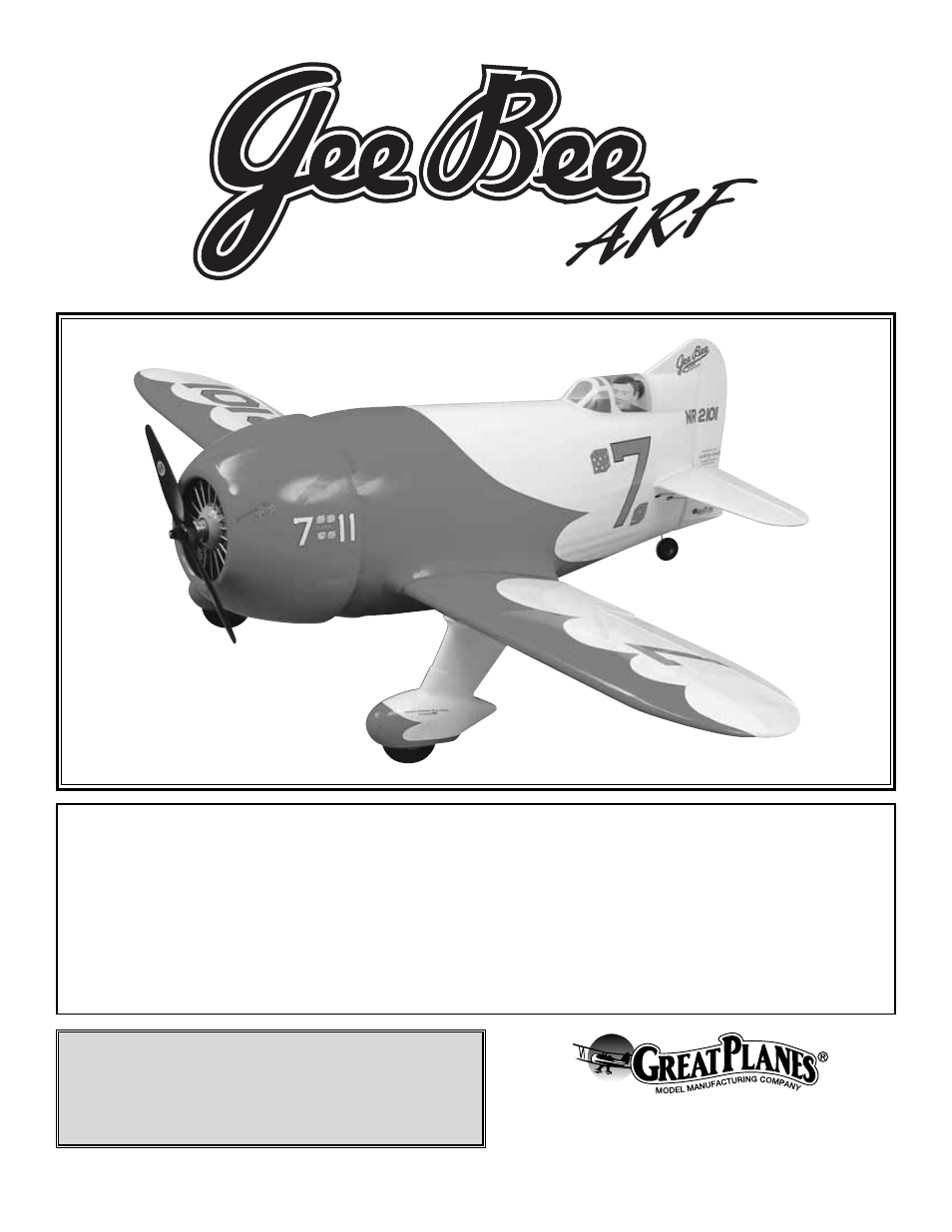 Great Planes Gee Bee ARF - GPMA1326 User Manual | 35 pages