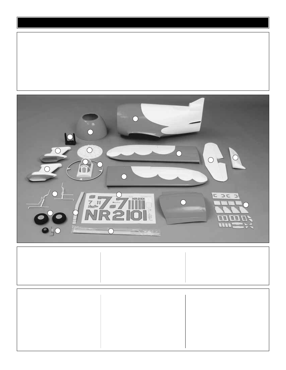 Kit inspection | Great Planes Gee Bee ARF - GPMA1326 User Manual | Page 6 / 35
