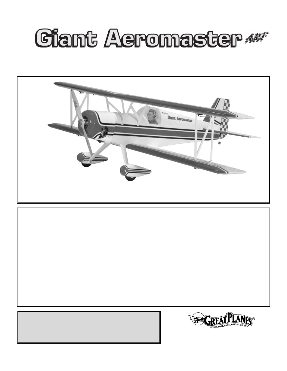 Great Planes Giant Aeromaster ARF - GPMA1225 User Manual | 32 pages