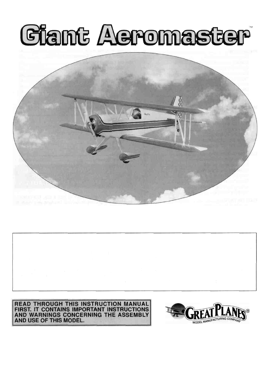 Great Planes Giant Aeromaster Kit - GPMA0502 User Manual | 52 pages