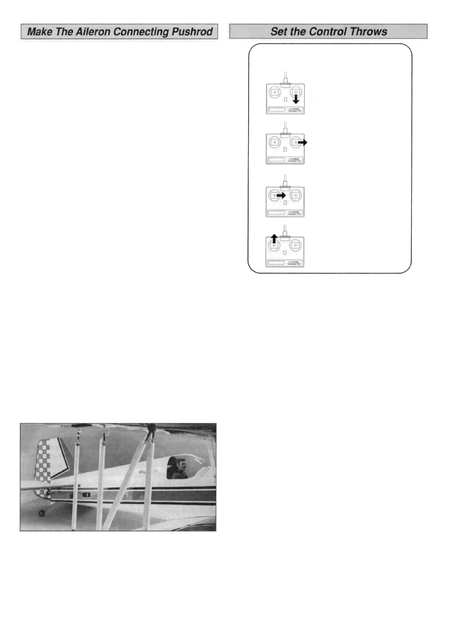 Channel radio setup | Great Planes Giant Aeromaster Kit - GPMA0502 User Manual | Page 45 / 52
