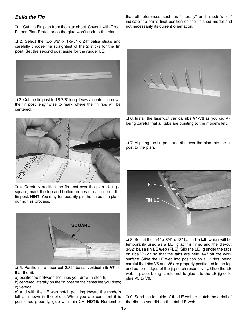 Build the fin | Great Planes Giant Extra 330L Kit - GPMA0250 User Manual | Page 15 / 54