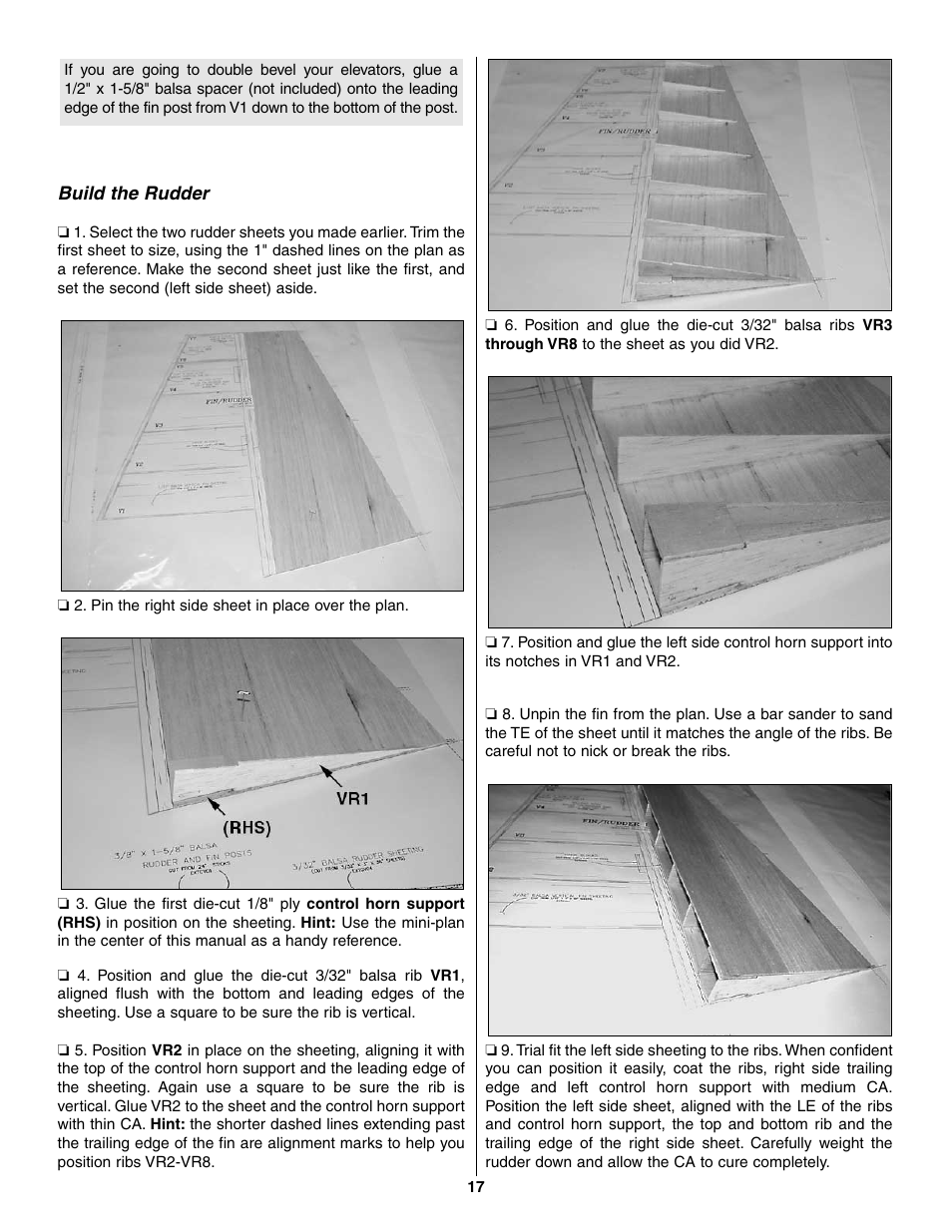 Build the rudder | Great Planes Giant Extra 330L Kit - GPMA0250 User Manual | Page 17 / 54