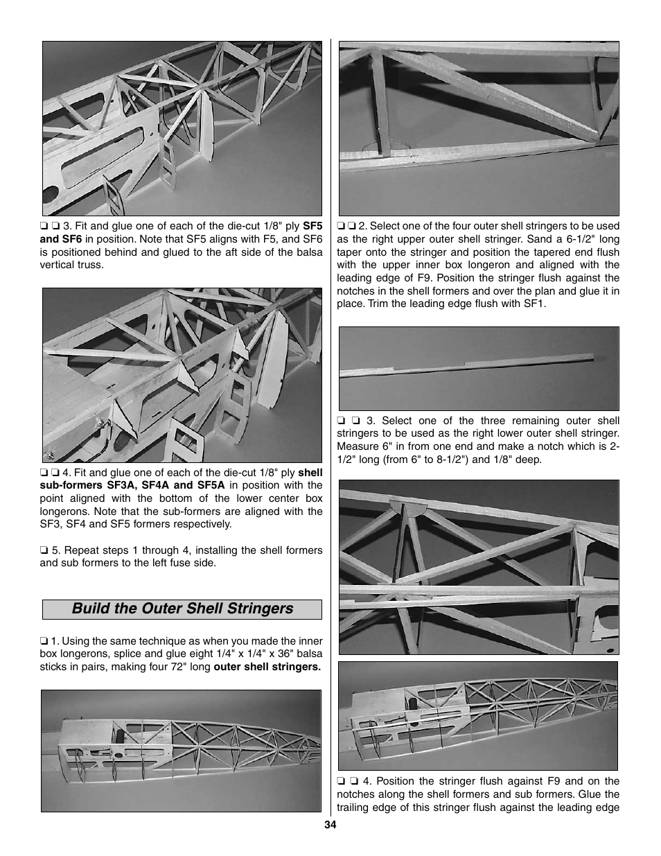 Build the outer shell stringers | Great Planes Giant Extra 330L Kit - GPMA0250 User Manual | Page 34 / 54