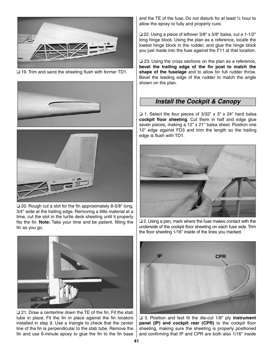Install the cockpit & canopy | Great Planes Giant Extra 330L Kit - GPMA0250 User Manual | Page 41 / 54
