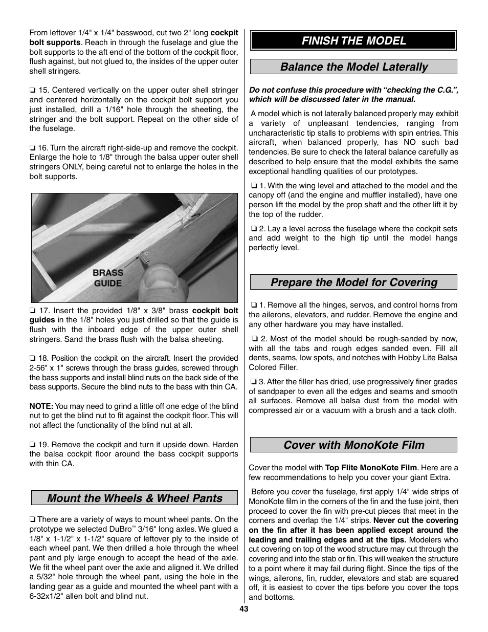 Great Planes Giant Extra 330L Kit - GPMA0250 User Manual | Page 43 / 54