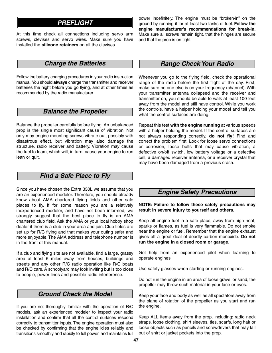 Great Planes Giant Extra 330L Kit - GPMA0250 User Manual | Page 47 / 54