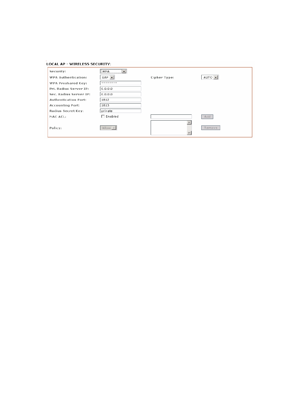 Wpa + eap | Compex Systems 802.11N User Manual | Page 40 / 77