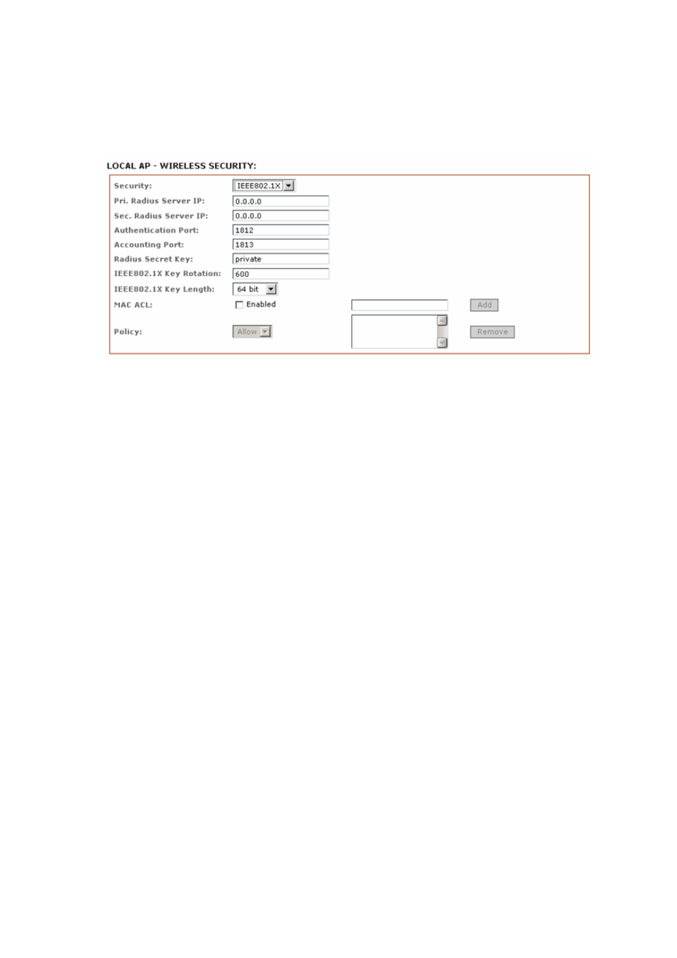 Ieee802.1x settings | Compex Systems 802.11N User Manual | Page 42 / 77