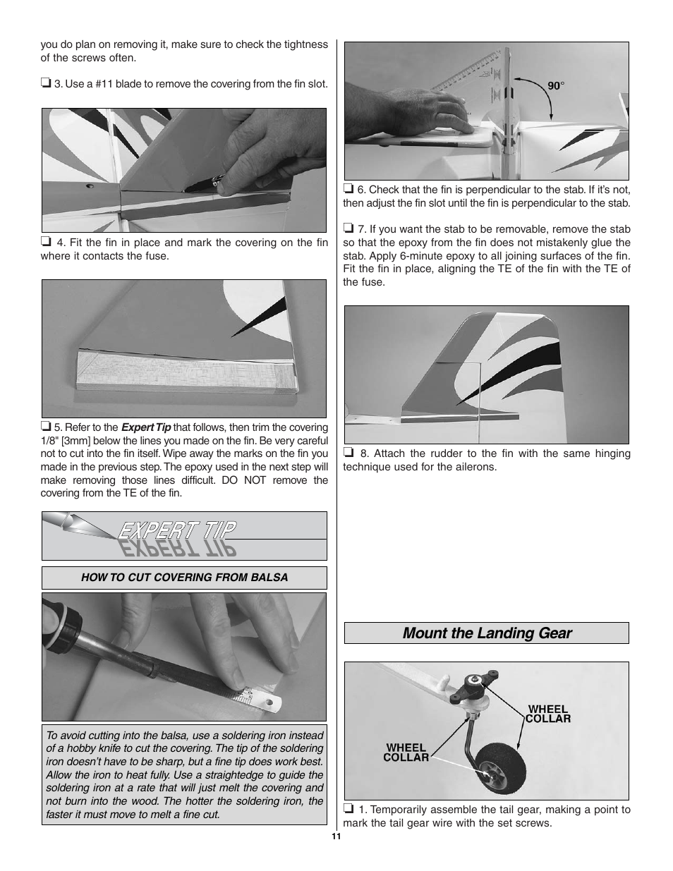 Mount the landing gear | Great Planes Giant U-Can-Do 3D - GPMA1271 User Manual | Page 11 / 24