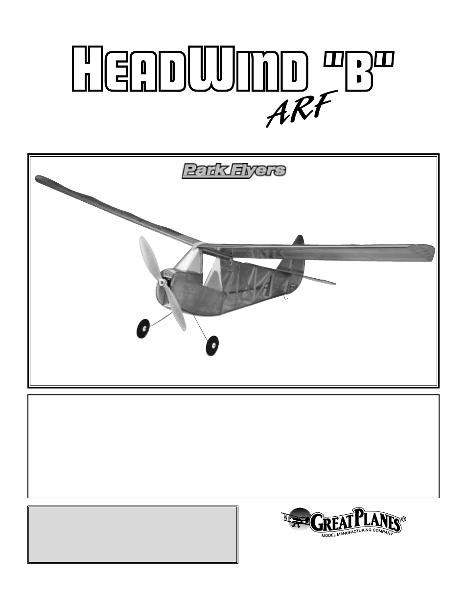 Great Planes Headwind B Park Flyer ARF - GPMA1101 User Manual | 16 pages