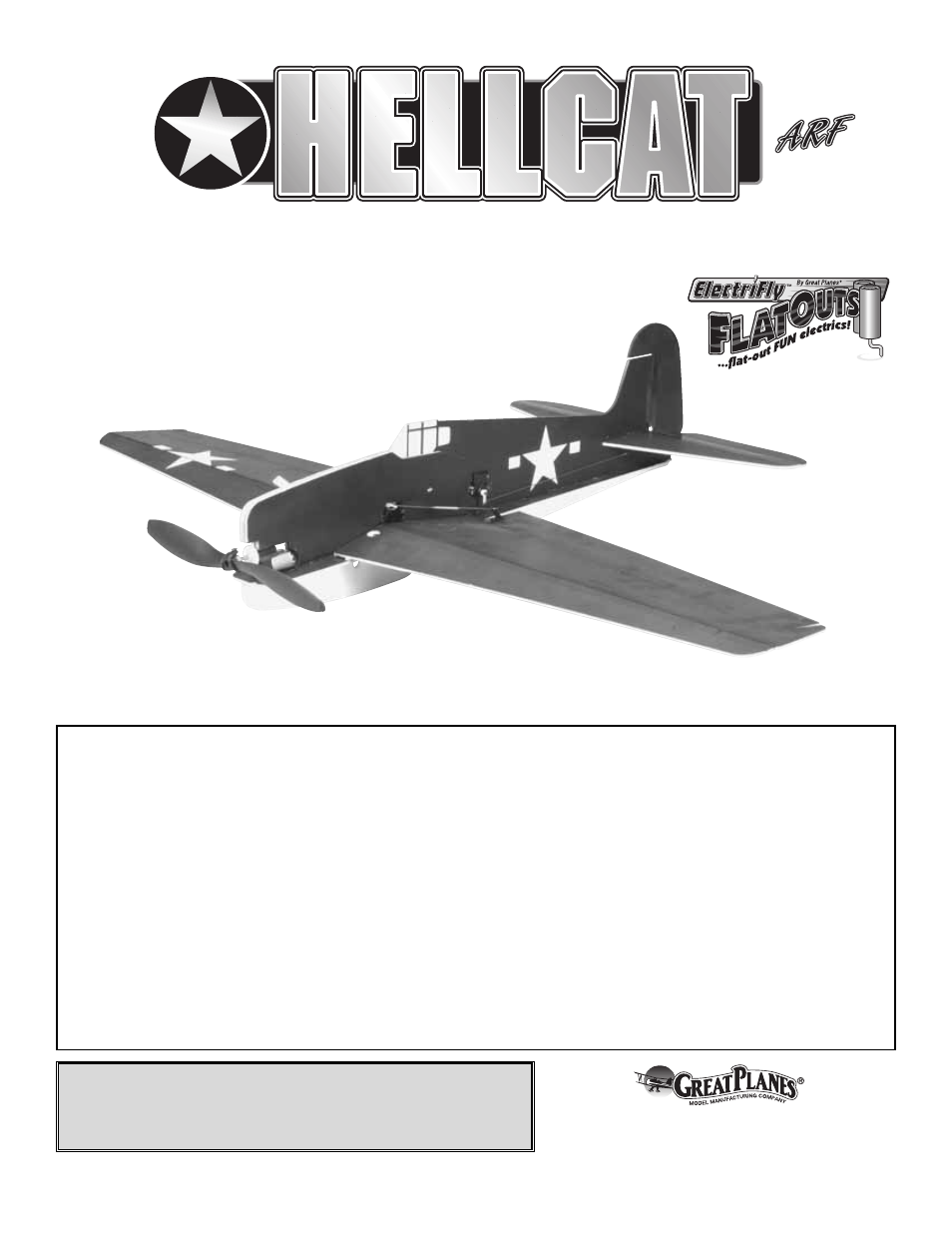 Great Planes Hellcat FlatOuts EP ARF - GPMA1121 User Manual | 16 pages