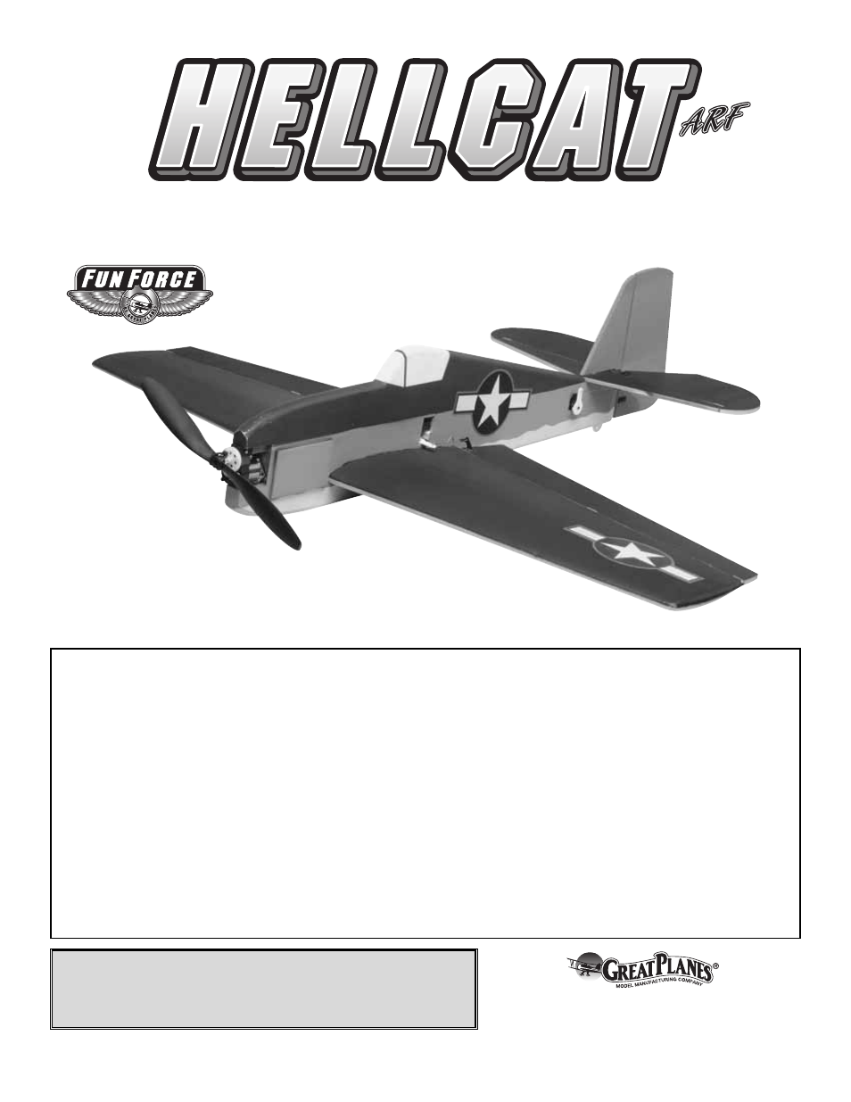 Great Planes Hellcat Fun Force EP ARF - GPMA1196 User Manual | 20 pages