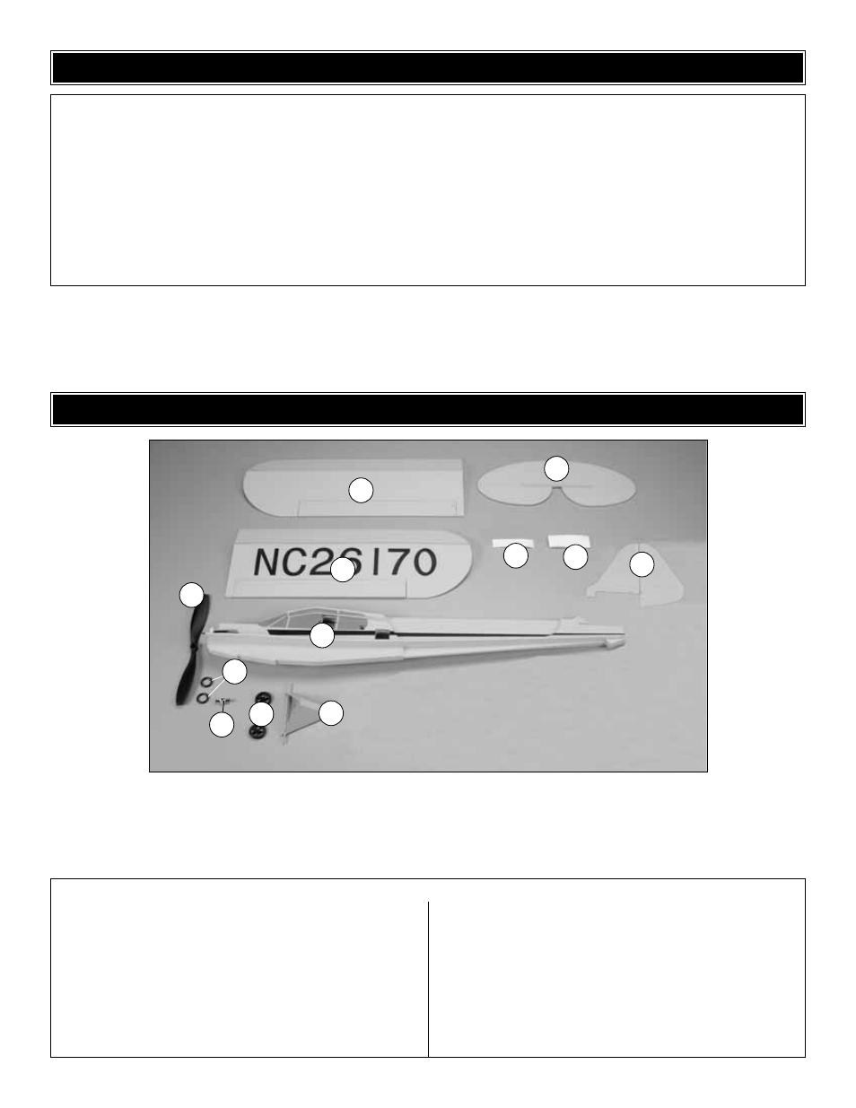 Kit inspection, Kit contents | Great Planes J-3 Cub FlatOuts EP ARF - GPMA1120 User Manual | Page 5 / 16