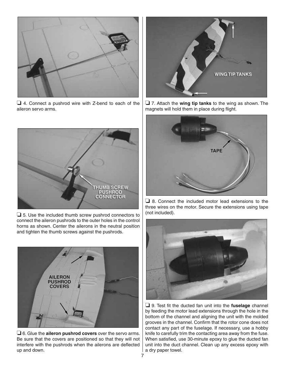 Great Planes L-39 EP Ducted Fan ARF - GPMA1869 User Manual | Page 7 / 16