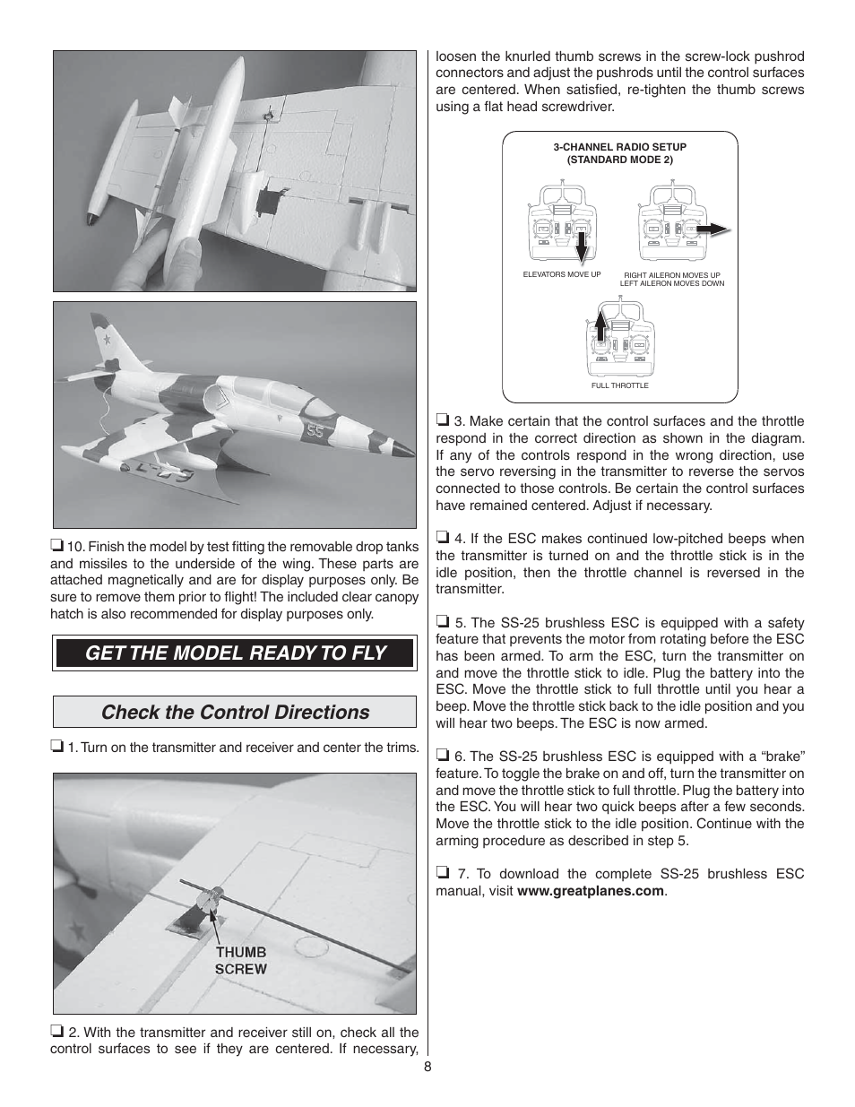 Great Planes L-39 EP Ducted Fan RxR - GPMA6002 User Manual | Page 8 / 12