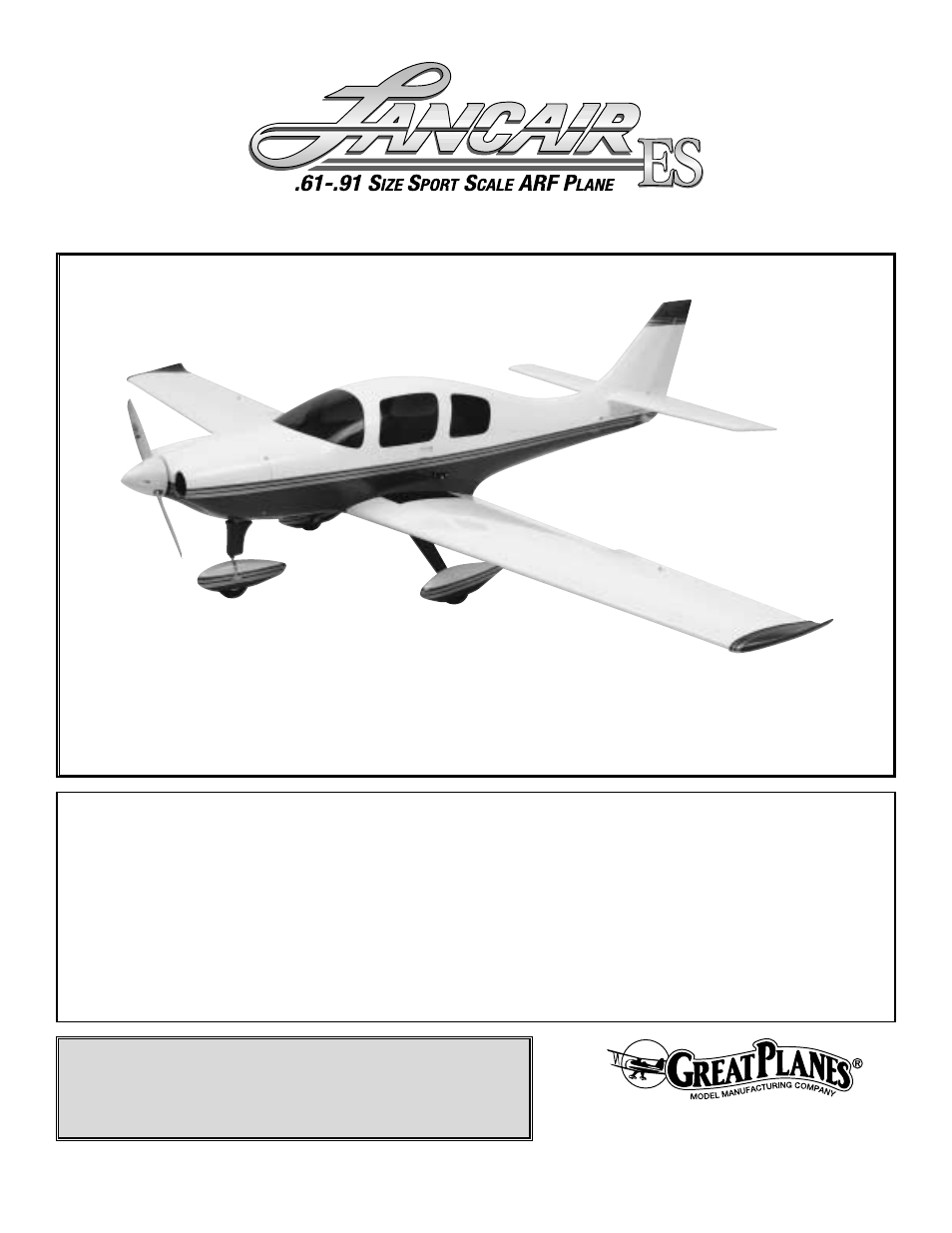 Great Planes Lancair 60 ARF - GPMA1347 User Manual | 40 pages