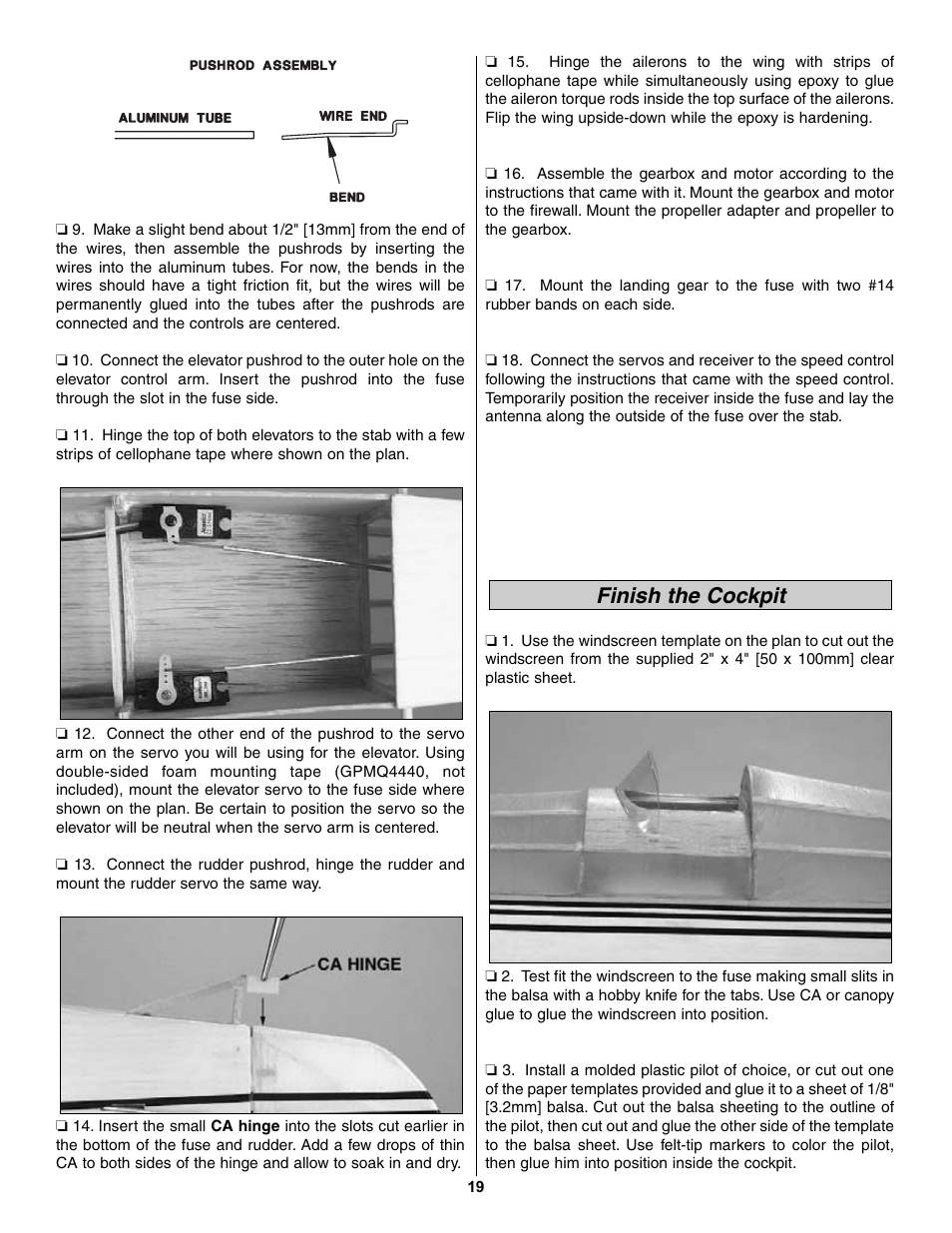 Finish the cockpit | Great Planes Lil' Poke Park Flyer Kit - GPMA0005 User Manual | Page 19 / 26