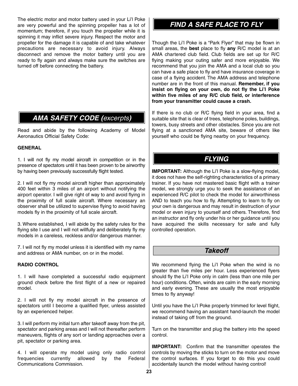 Great Planes Lil' Poke Park Flyer Kit - GPMA0005 User Manual | Page 23 / 26