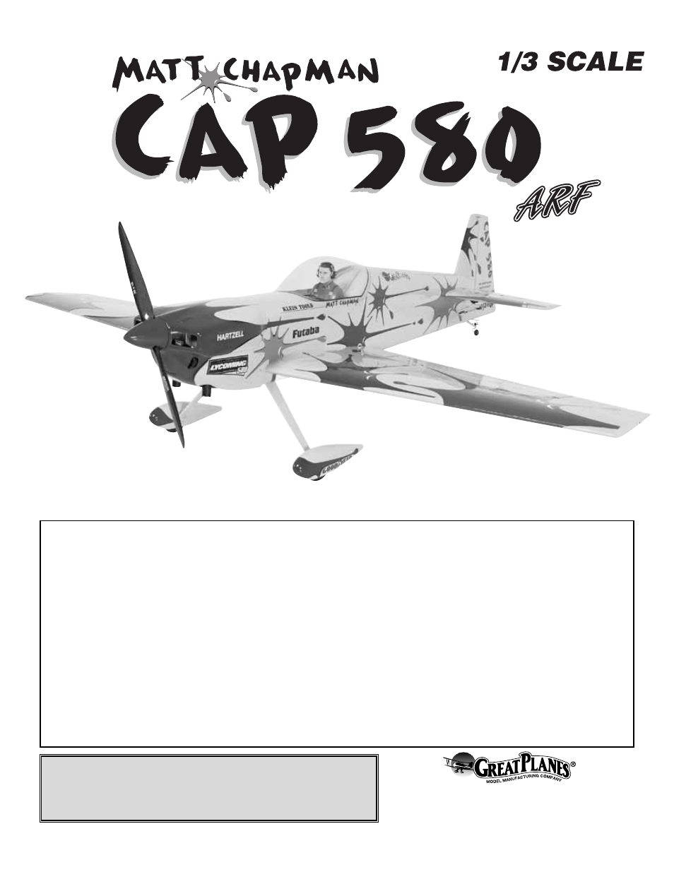 Great Planes Matt Chapman CAP 580 Giant ARF - GPMA1285 User Manual | 28 pages
