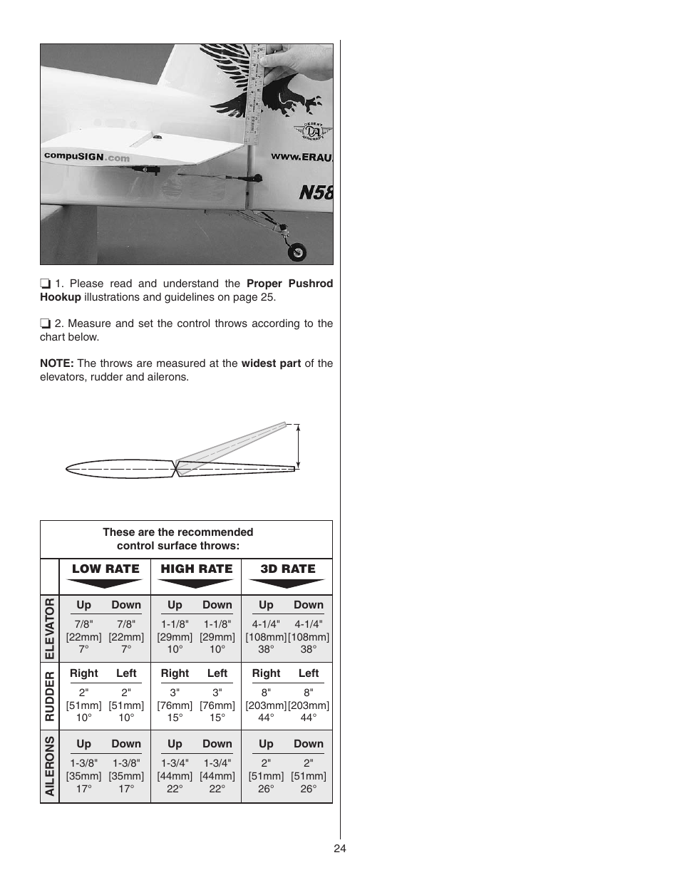 Great Planes Matt Chapman Eagle 580 ARF 1/3 Scale - GPMA1286 User Manual | Page 24 / 32