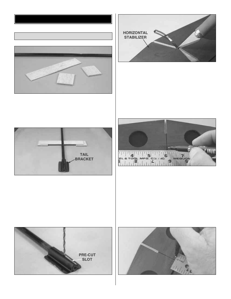 Installing the tail surfaces assembly of the model | Great Planes Micro Whizz ARF - GPMA1102 User Manual | Page 6 / 16