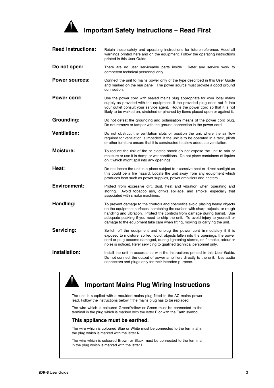 Important safety instructions – read first, Important mains plug wiring instructions | Compex Systems AP4530 User Manual | Page 3 / 47