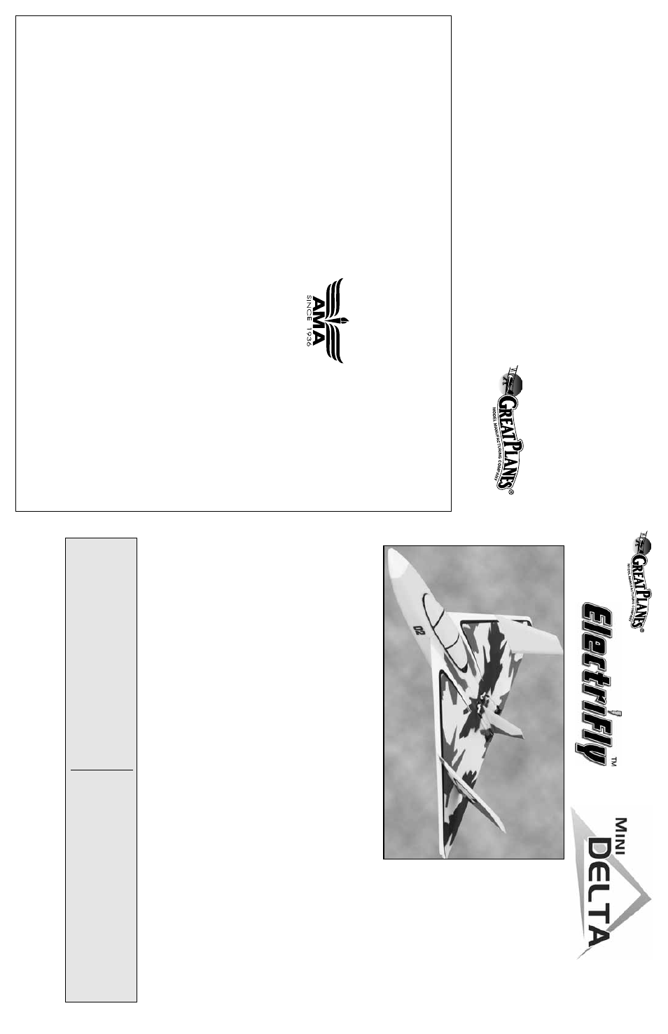 Great Planes Mini Delta EP ARF - GPMA1172 User Manual | 2 pages