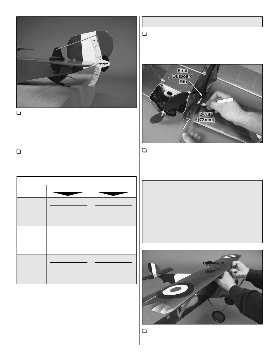 Balance the model (c.g.) | Great Planes Nieuport XI EP ARF - GPMA1146 User Manual | Page 18 / 24