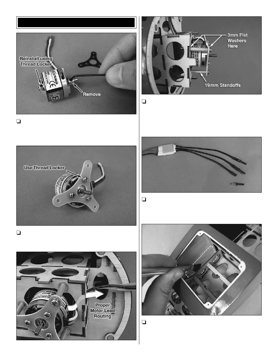 Install the motor & esc | Great Planes Nieuport XI EP ARF - GPMA1146 User Manual | Page 8 / 24