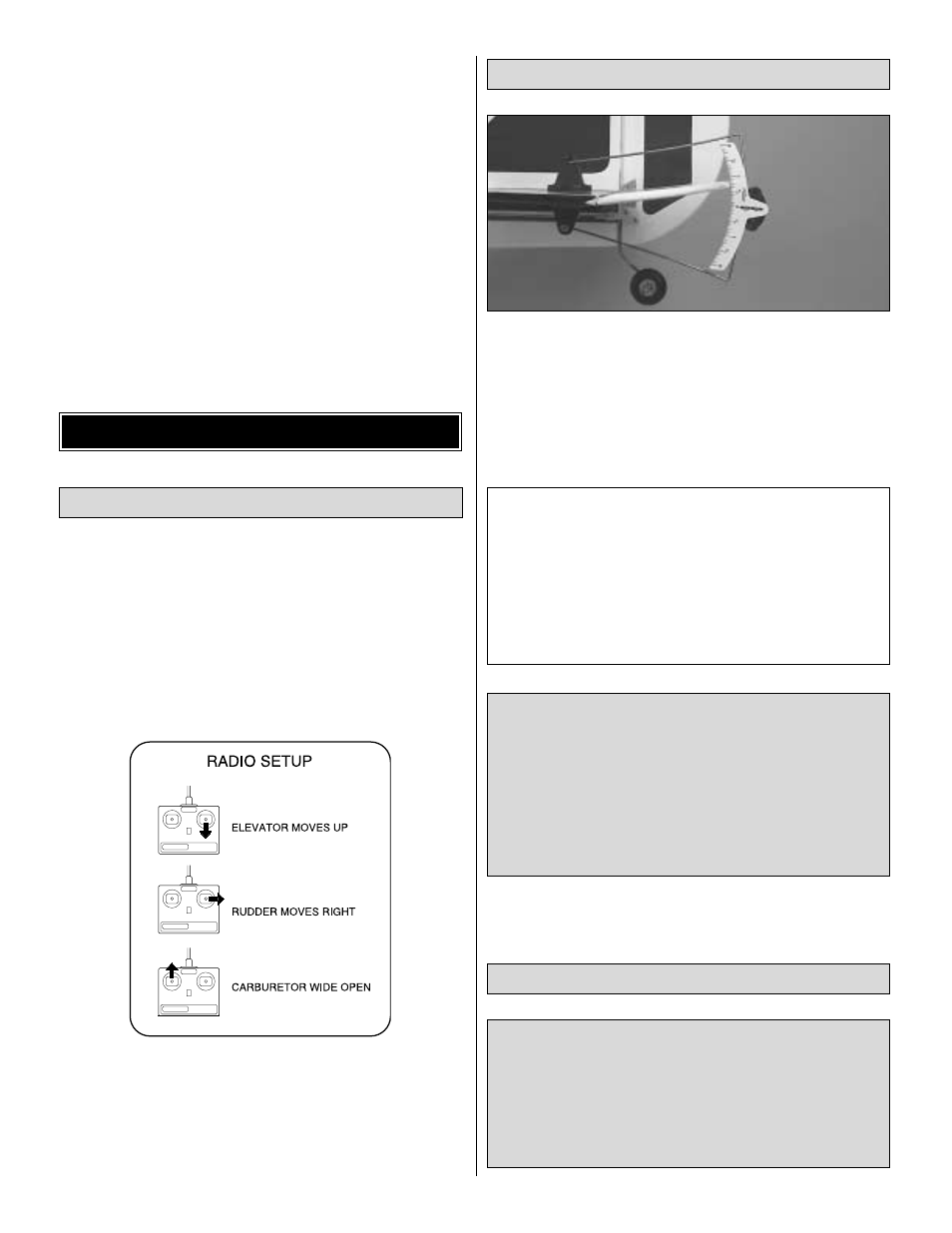 Balance the model (c.g.), Set the control throws | Great Planes Old Timer 40 Kit - GPMA0495 User Manual | Page 39 / 46