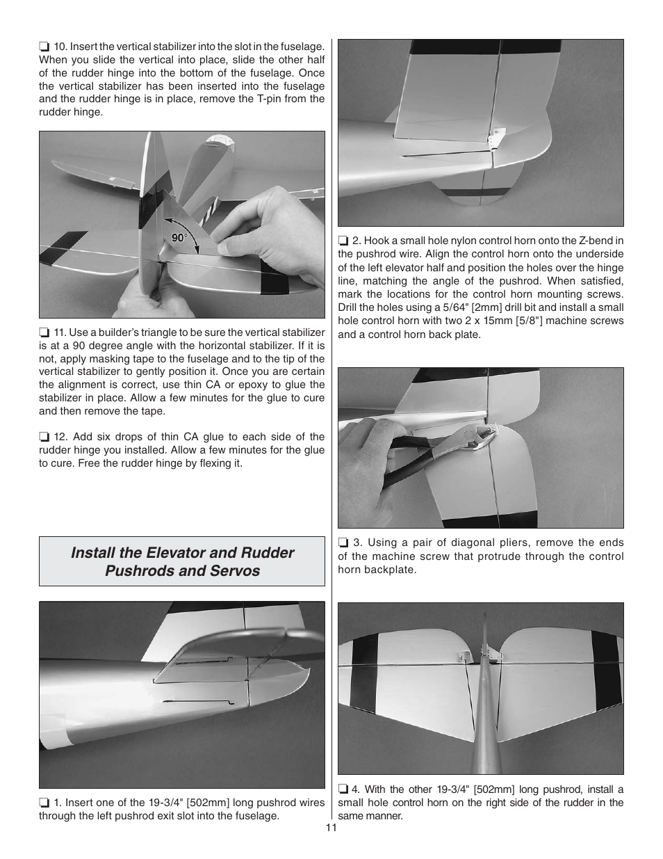 Great Planes P-47 Thunderbolt GP/EP ARF - GPMA1479 User Manual | Page 11 / 28