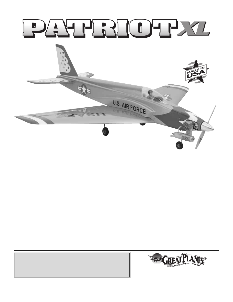 Great Planes Patriot XL Kit - GPMA0450 User Manual | 48 pages