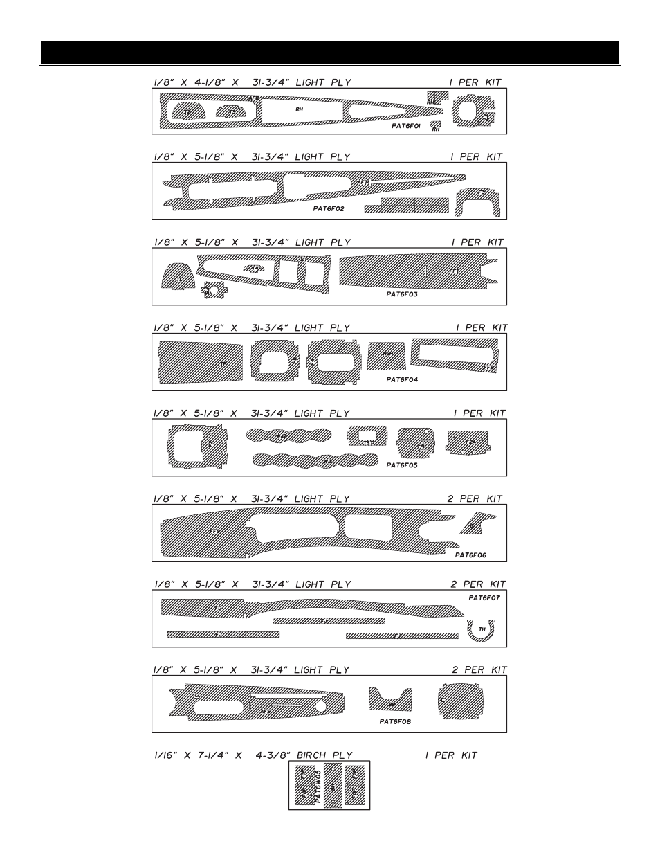 Die-cut drawings | Great Planes Patriot XL Kit - GPMA0450 User Manual | Page 7 / 48