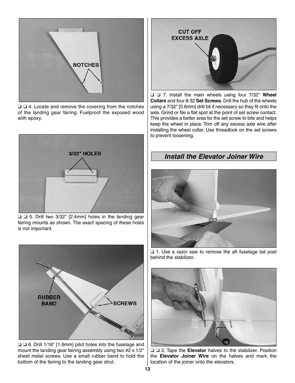 Install the elevator joiner wire | Great Planes Piper J-3 Cub Fabric Covered ARF - GPMA1311 User Manual | Page 13 / 24