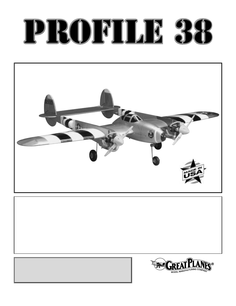 Great Planes Profile 38 - GPMA0487 User Manual | 50 pages