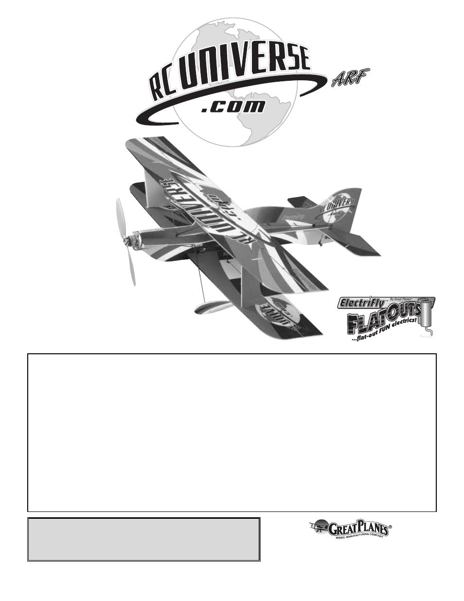 Great Planes RC Universe FlatOuts ARF - GPMA1117 User Manual | 24 pages