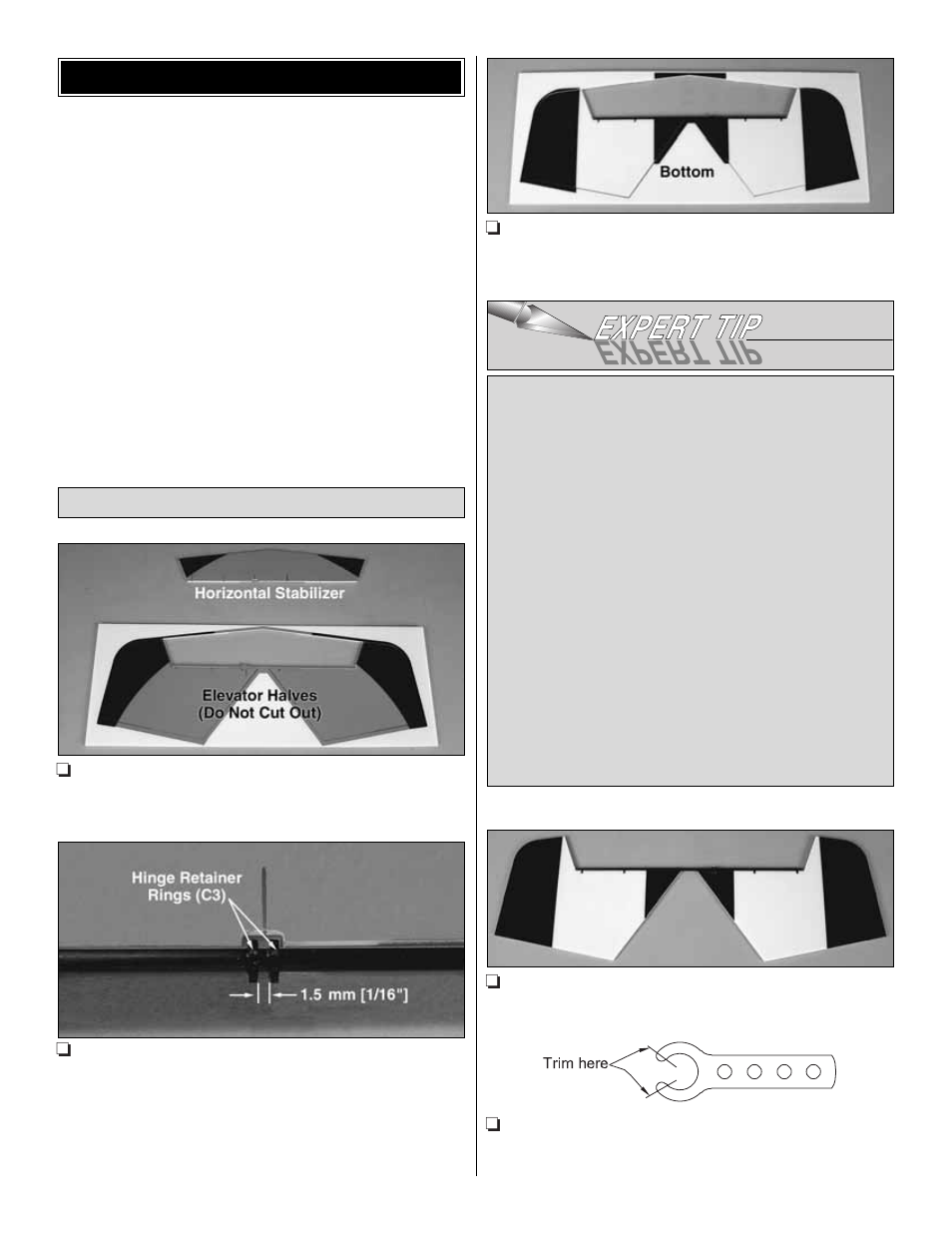 Building instructions, Assemble the horizontal tail | Great Planes RC Universe FlatOuts ARF - GPMA1117 User Manual | Page 7 / 24