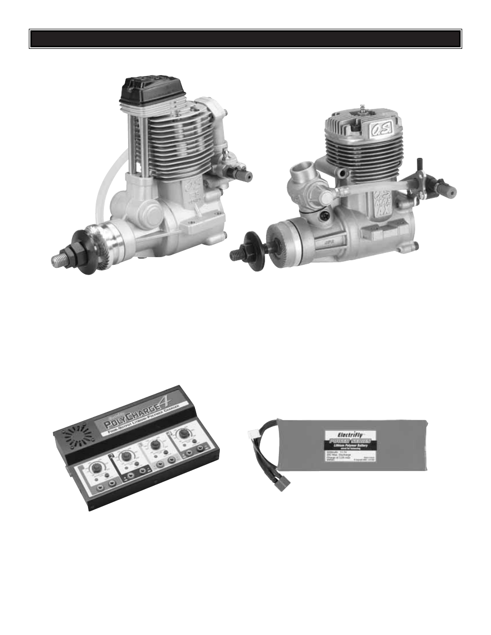 Also available from great planes, Fs-70 surpass, Ii o.s | 46 ax abl, Electrifly, Polycharge4 | Great Planes Reactor .46 EP/GP 3D ARF - GPMA1021 User Manual | Page 35 / 36