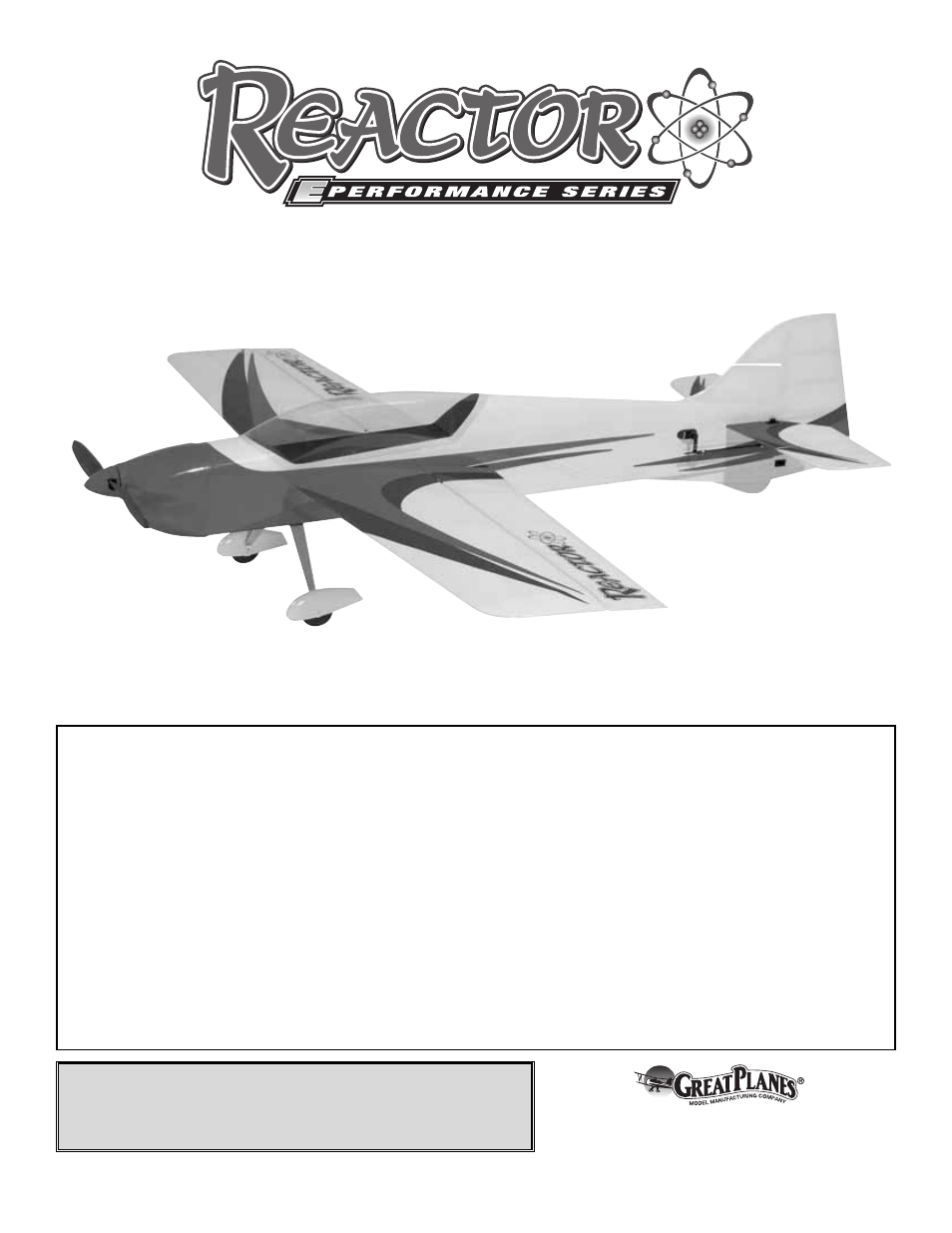 Great Planes Reactor 3D EP ARF - GPMA1540 User Manual | 24 pages