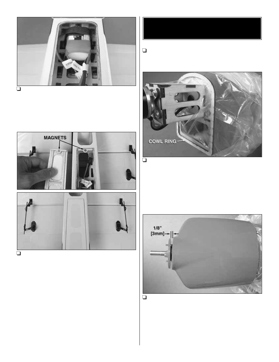 Install the cowl, canopy & spinner | Great Planes Reactor 3D EP ARF - GPMA1540 User Manual | Page 17 / 24