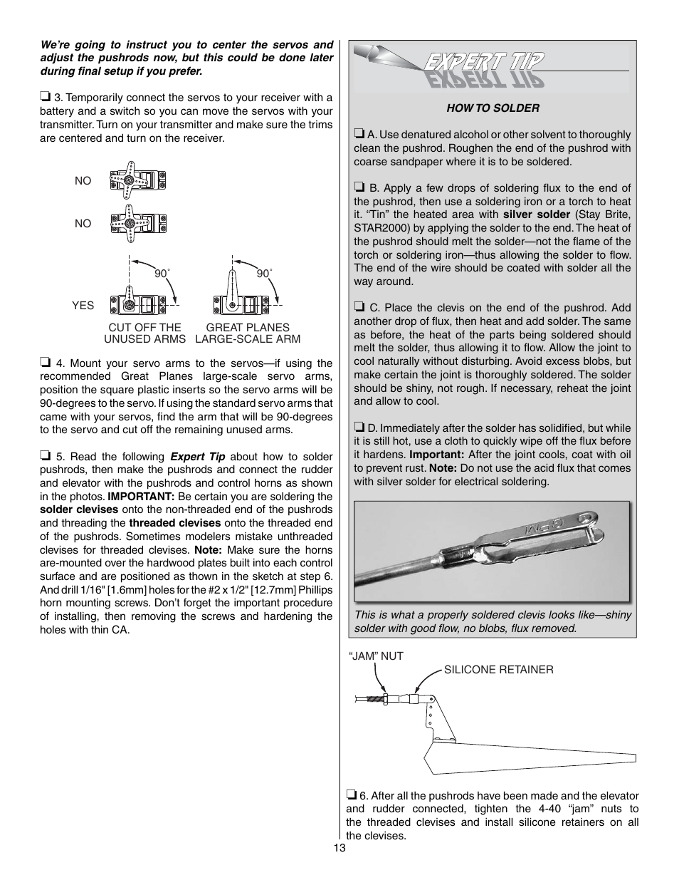 Great Planes Reactor Biplane .61 GP/EP ARF - GPMA1023 User Manual | Page 13 / 36