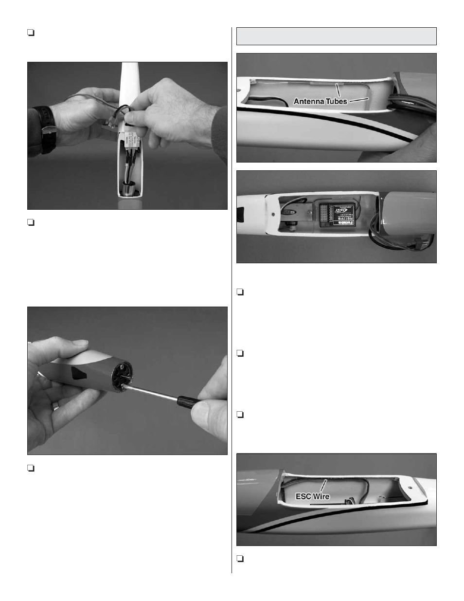 Mount the receiver | Great Planes Rifle Sport/Racer EP ARF - GPMA1805 User Manual | Page 8 / 16