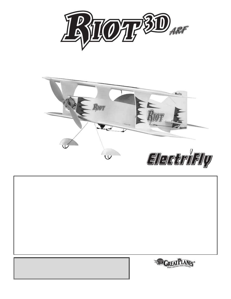 Great Planes Riot 3D EP ARF - GPMA1570/1571 User Manual | 20 pages
