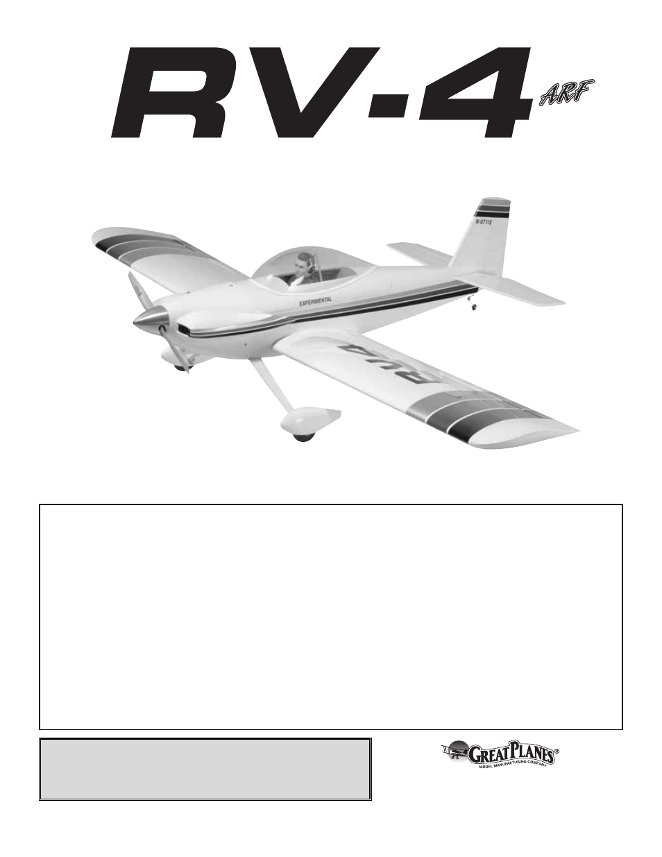 Great Planes RV-4 60 ARF - GPMA1357 User Manual | 32 pages