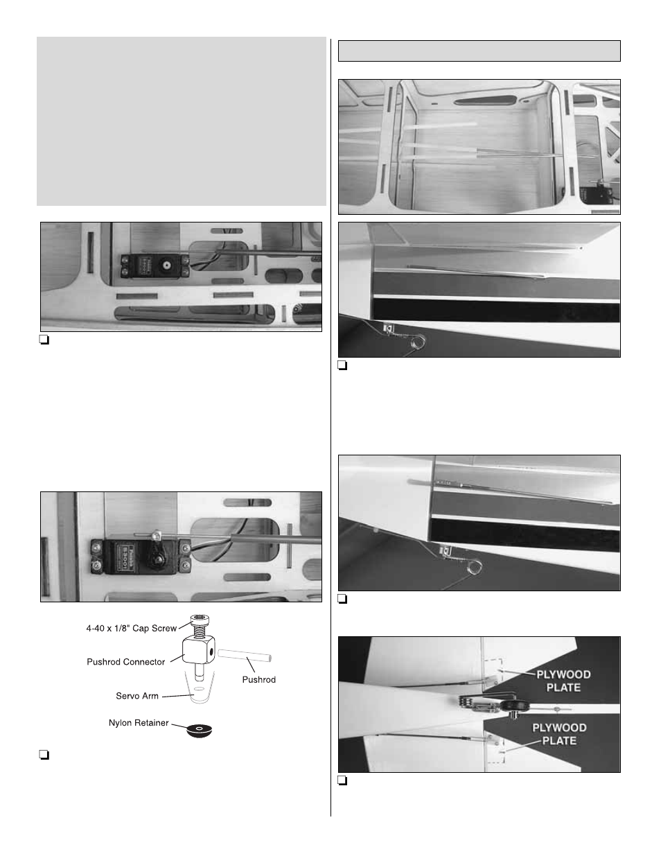 Install the radio, servos & pushrods | Great Planes RV-4 60 ARF - GPMA1357 User Manual | Page 17 / 32
