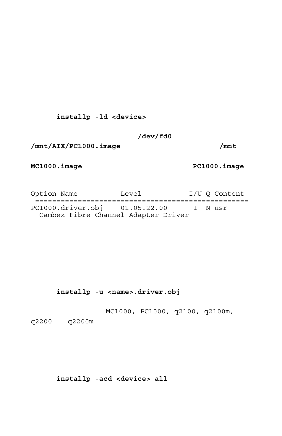 Aix driver installation, Command line driver installation | Cambex AIX PC2000 User Manual | Page 5 / 17