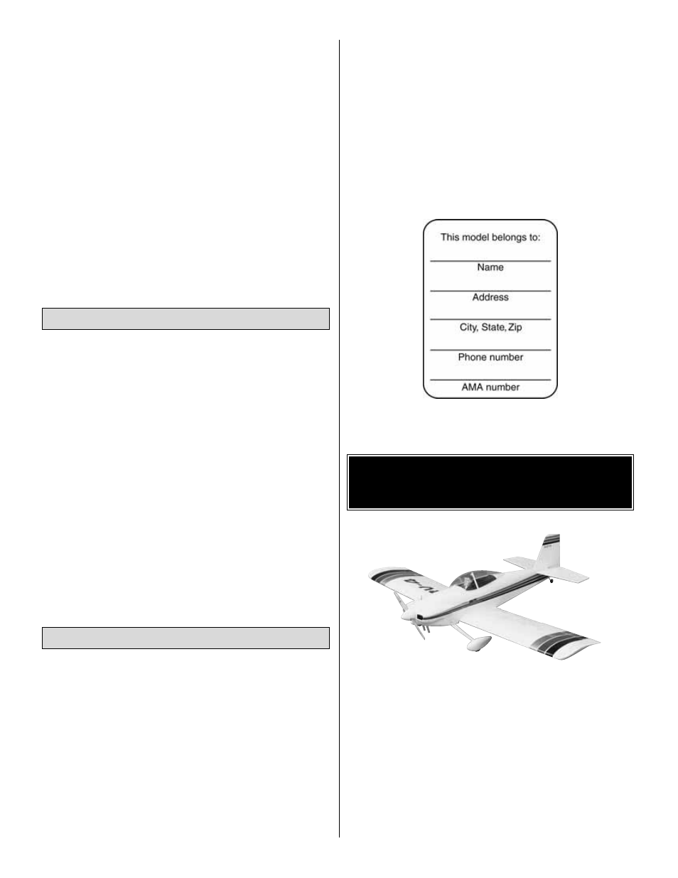 Other items available from great planes, Rog (rise off ground) takeoff landing | Great Planes RV-4 Park Flyer Kit - GPMA0010 User Manual | Page 37 / 42