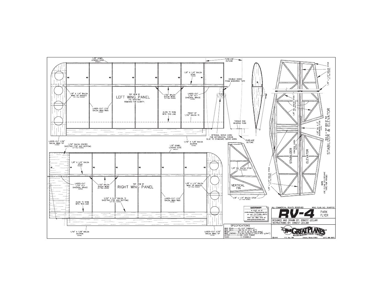 Great Planes RV-4 Park Flyer Kit - GPMA0010 User Manual | Page 42 / 42