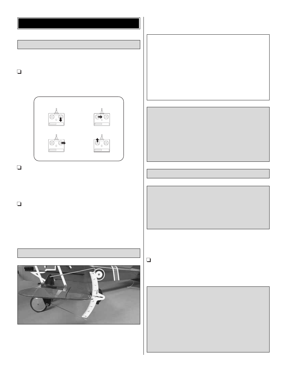Get the model ready to fly, Balance the model (c.g.), Set the control throws | Check the control directions | Great Planes S.E.5a EP ARF - GPMA1140 User Manual | Page 16 / 20